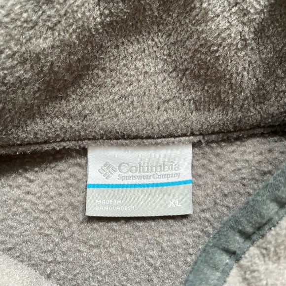 Columbia Mountain Side Big Fleece T-Snap Gray Colorblock Pullover-XL - Picture 2 of 5